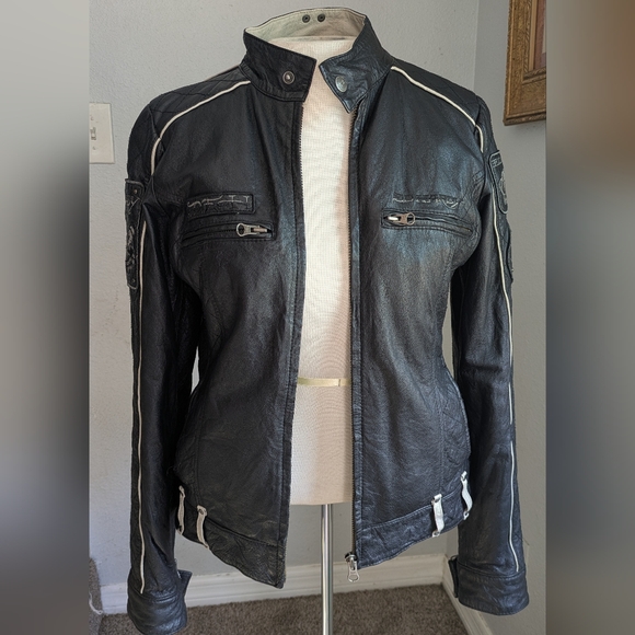 Vintage Ed Hardy Leather Skull Live To Ride Motorcycle Jacket - Picture 8 of 16